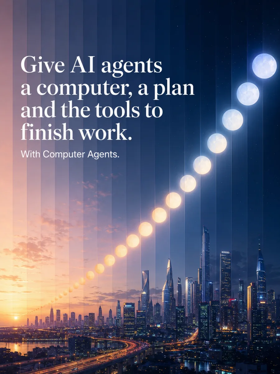 Moon-inspired marketing asset created with Computer Agents