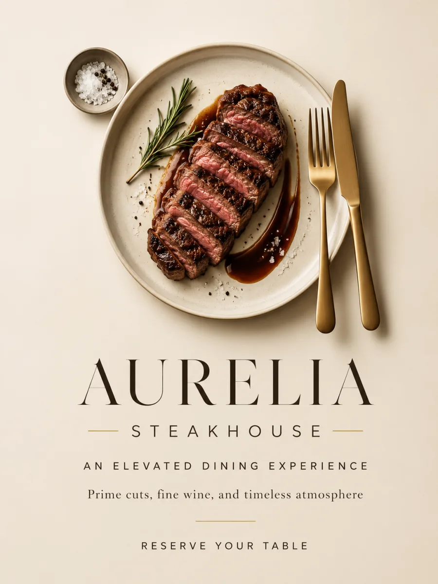 Restaurant marketing asset created with Computer Agents